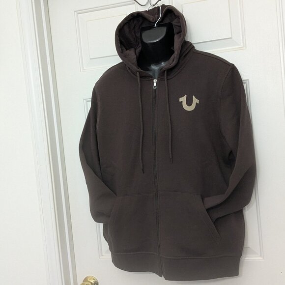 TRUE RELIGION Men's Hoodie Jacket Size XL Brown NWT - Picture 1 of 11